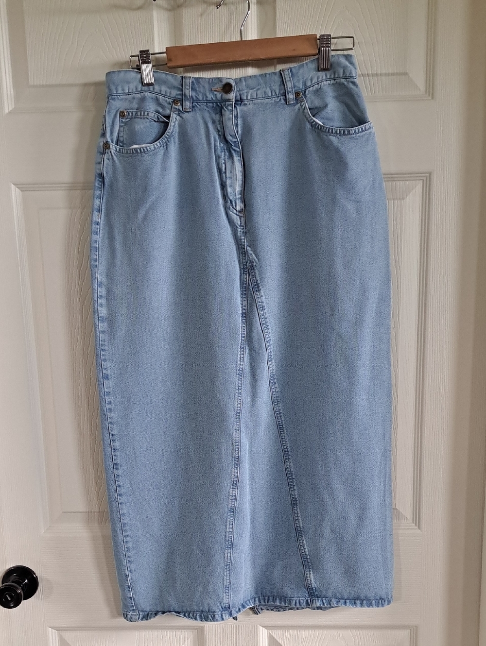 Vintage Jones Jeans 90's Light Wash Tencel Maxi Y2k Denim Skirt High Waisted